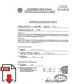 1985 Alfa Romeo Alfa 33 4x4 1.5 FIA homologation form PDF download